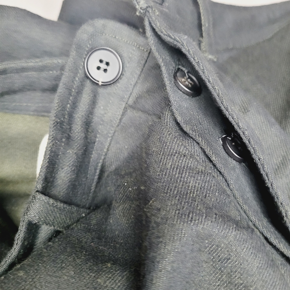 Other Brands O-Project Other Cotton x Wool Wide Pants Bottons Small Black Street - Picture 7 of 12
